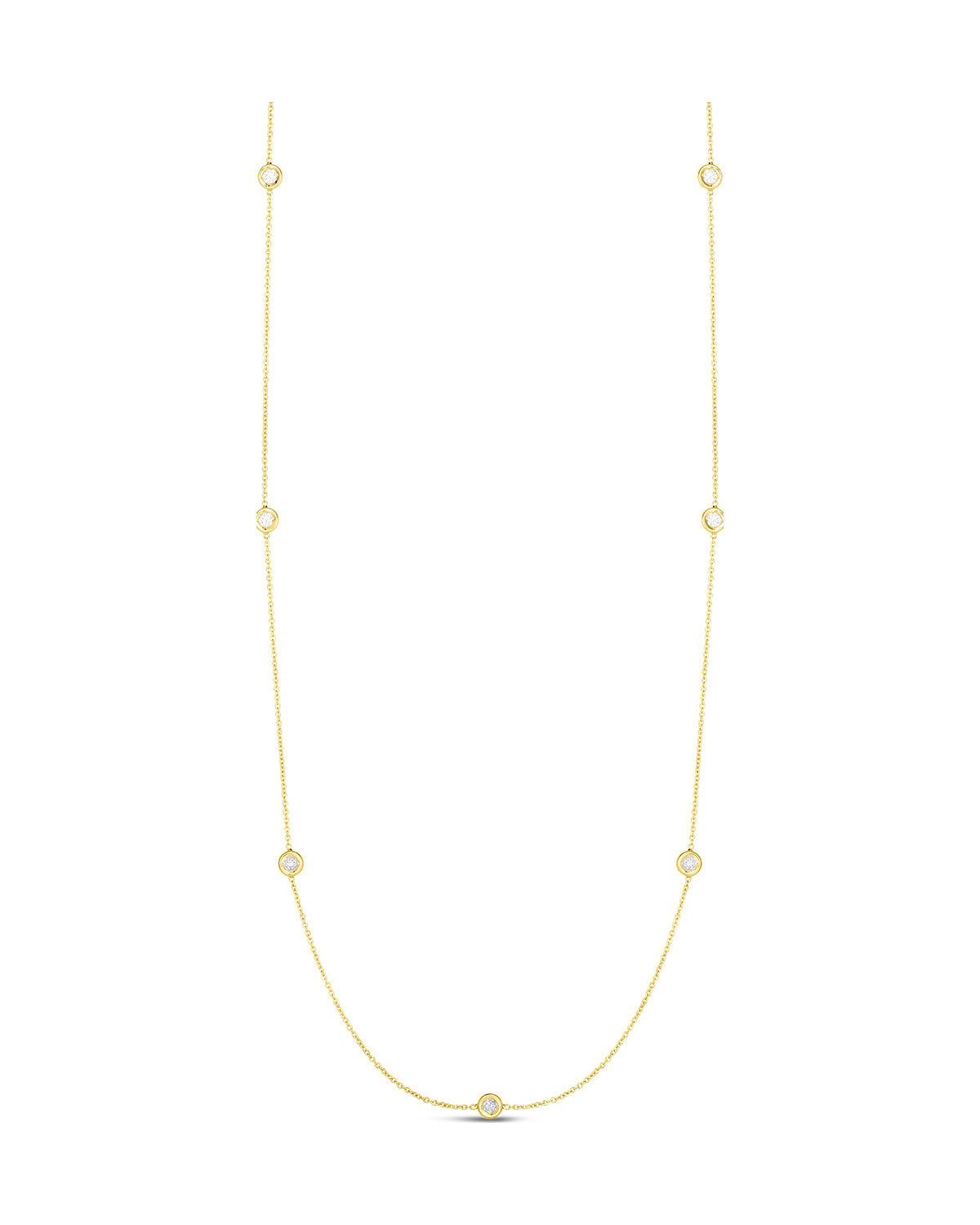 18K Gold Diamonds By The Inch 7 Station Necklace