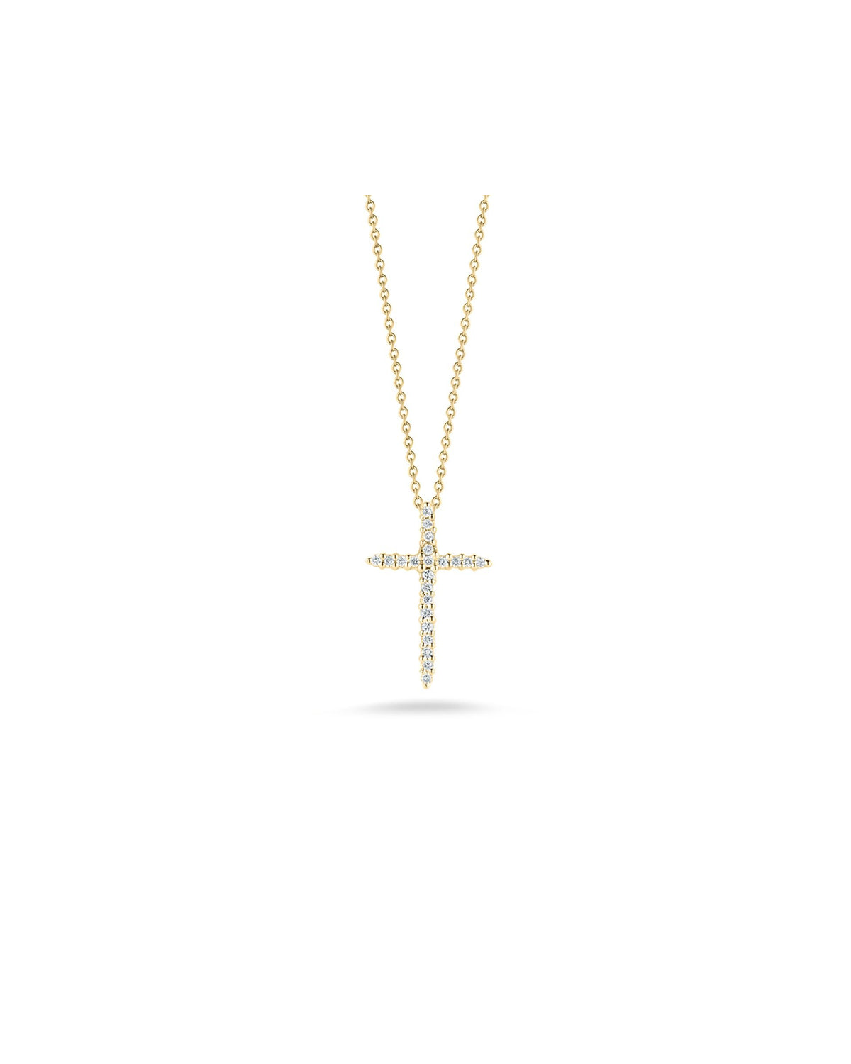 Tiny Treasures Diamond Sliver Cross Necklace 18KY