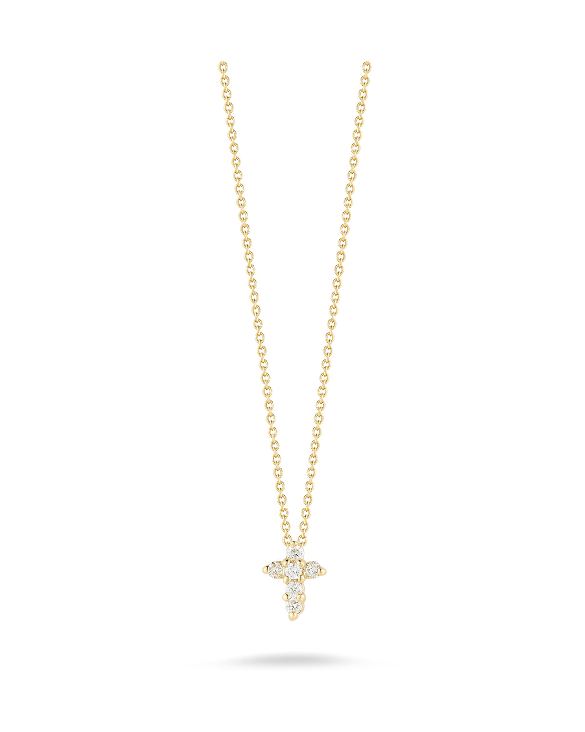 18KY Tiny Treasures Diamond Baby Cross Necklace