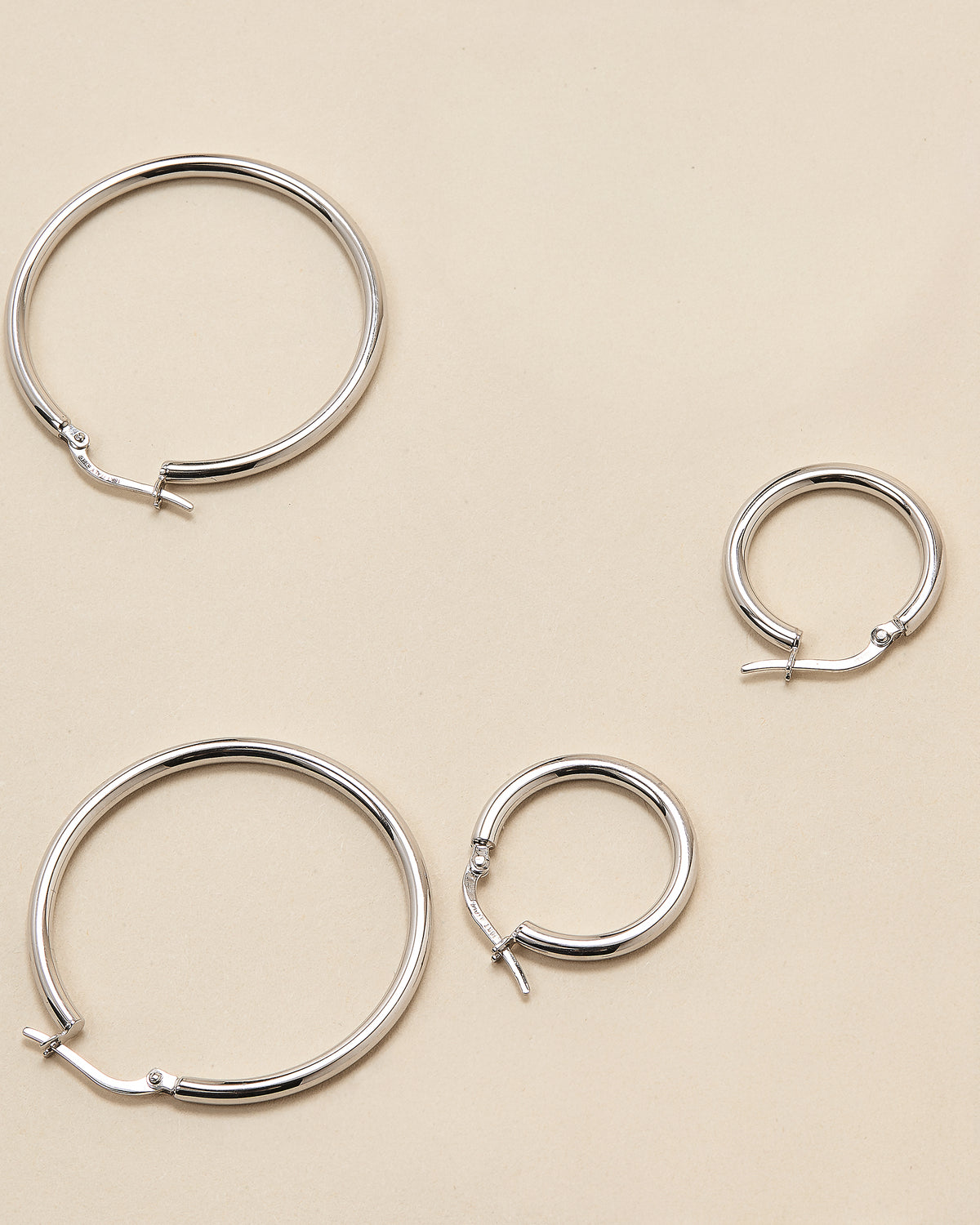 Designer White Gold the Perfect Hoop Large Earrings