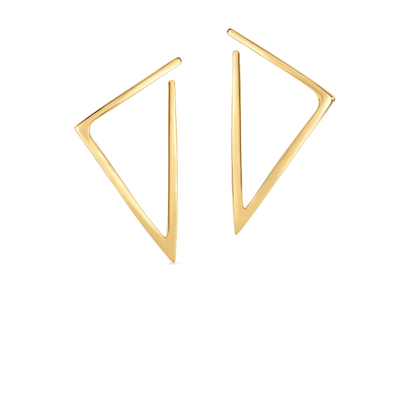 Ladies' Triangle Mosaic Earrings - Yellow