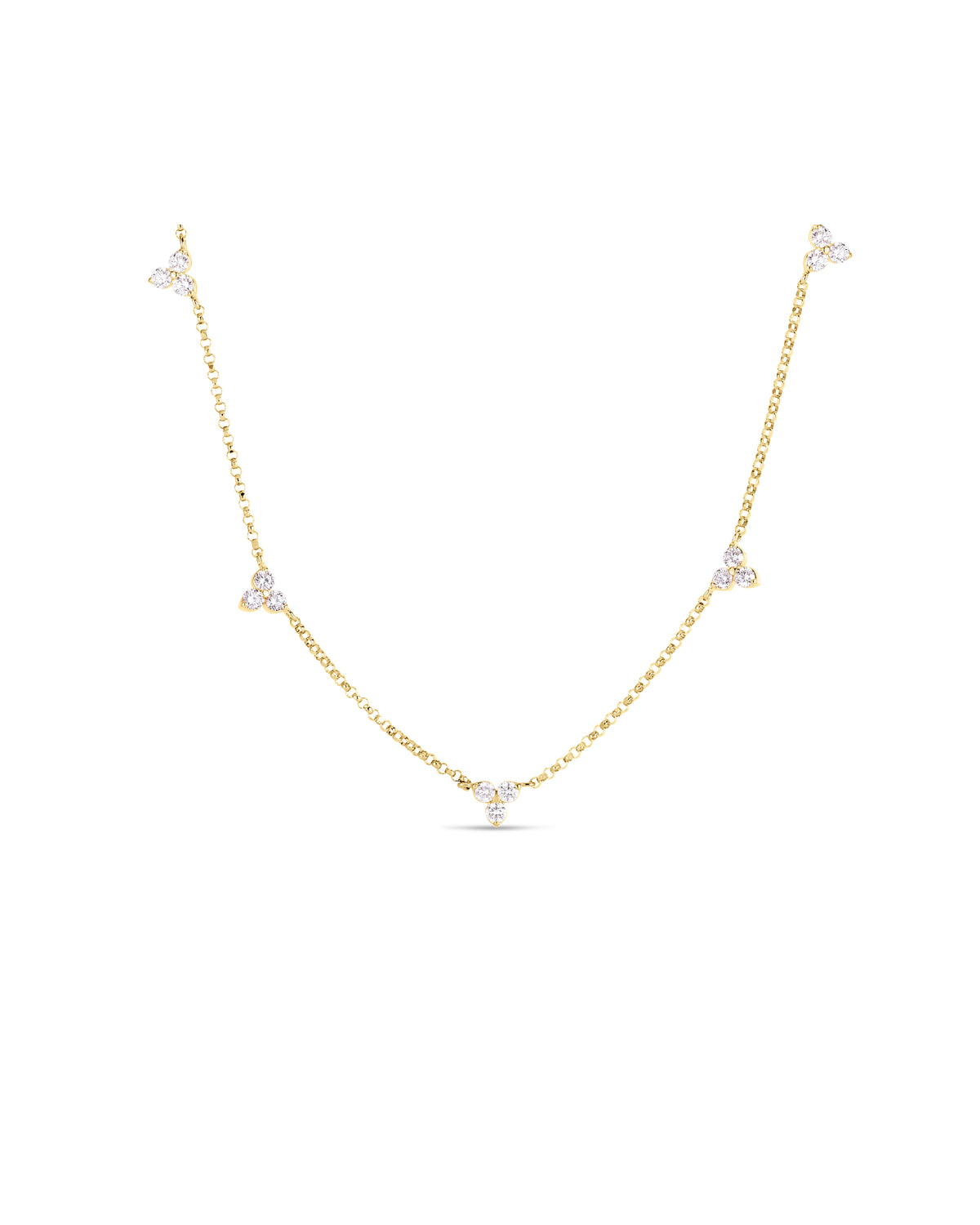 Diamond By the Inch 5 Station Flower Necklace