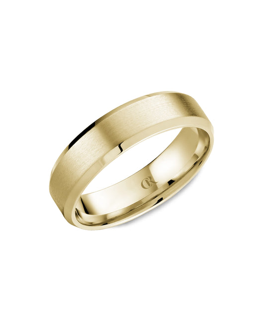 6mm Beveled Edge Band, Satin And Highpolish Finsih