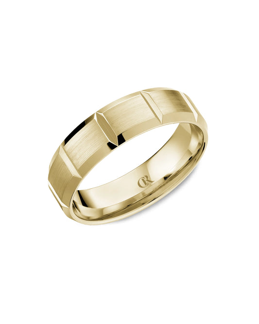 6mm Carved Band, Satin And Highpolish Finish