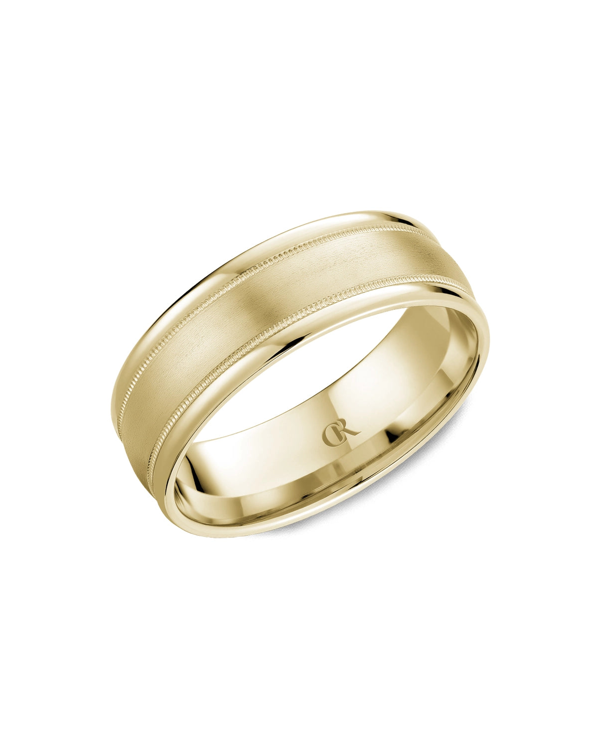 7mm Milgrain Band, Satin And Highpolish Finish