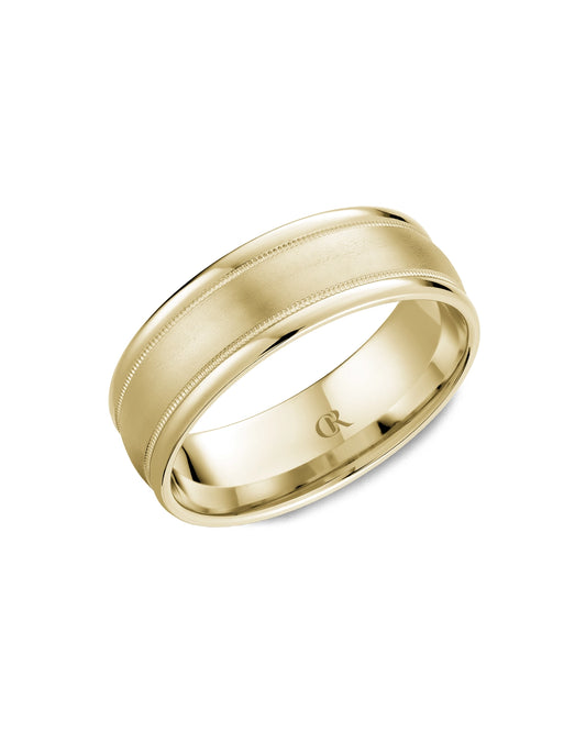 7mm Milgrain Band, Satin And Highpolish Finish