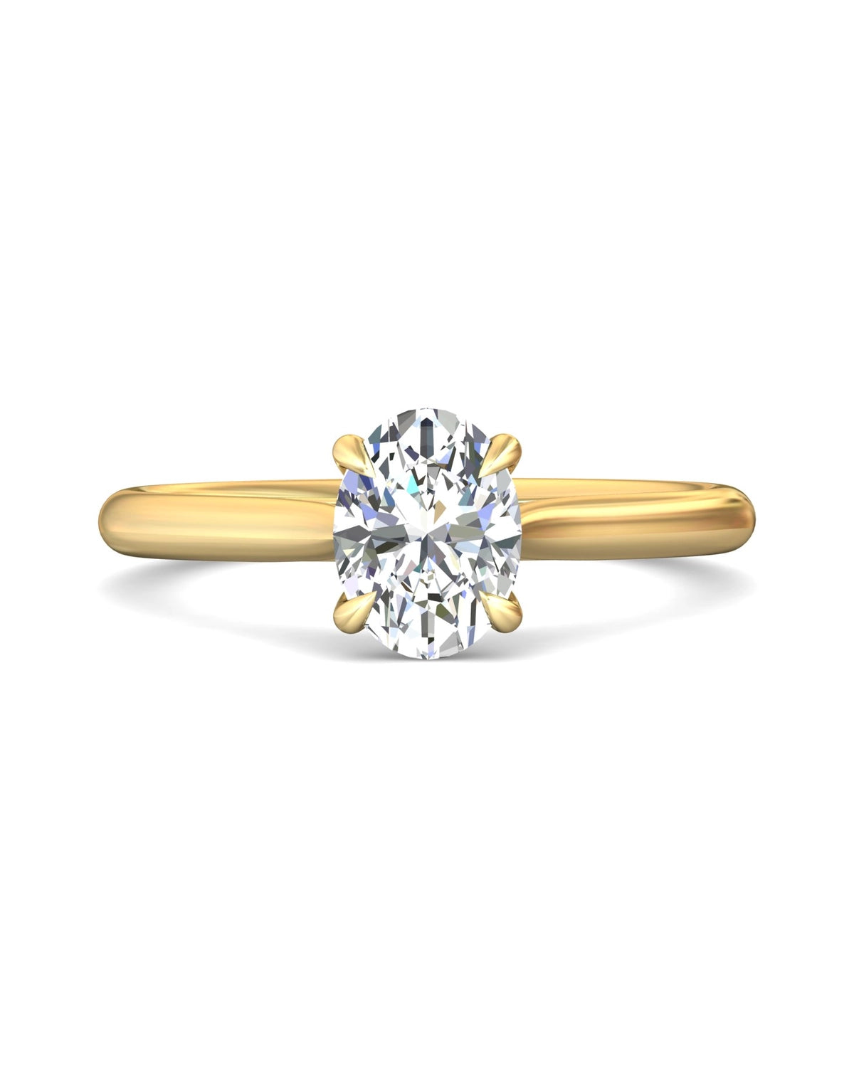 Diamond Band Solitaire 2Ct Center & Hidden Halo