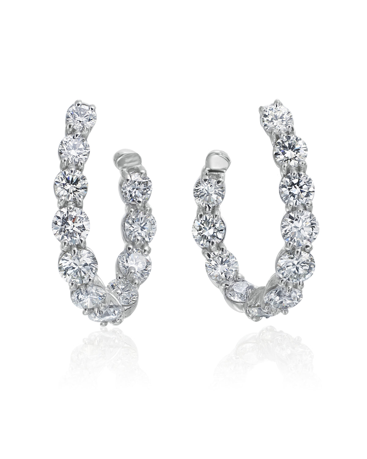 Diamond New Moon Earrings