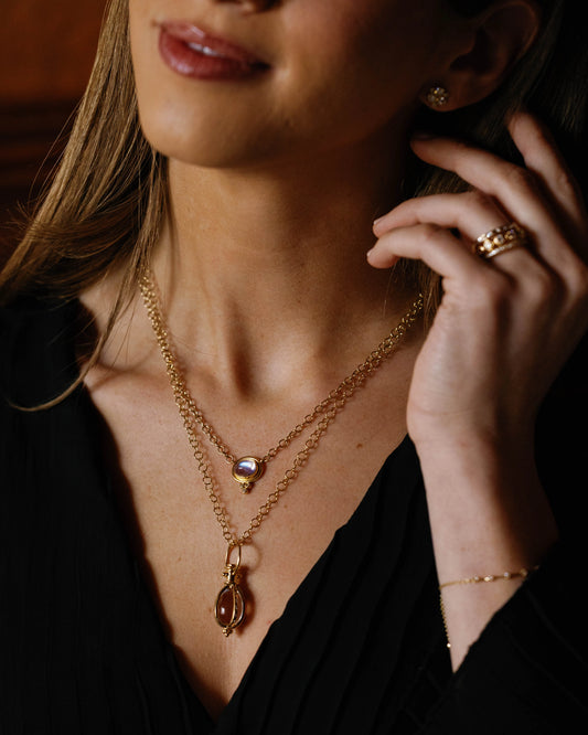 18K Temple Classic Single Station Necklace