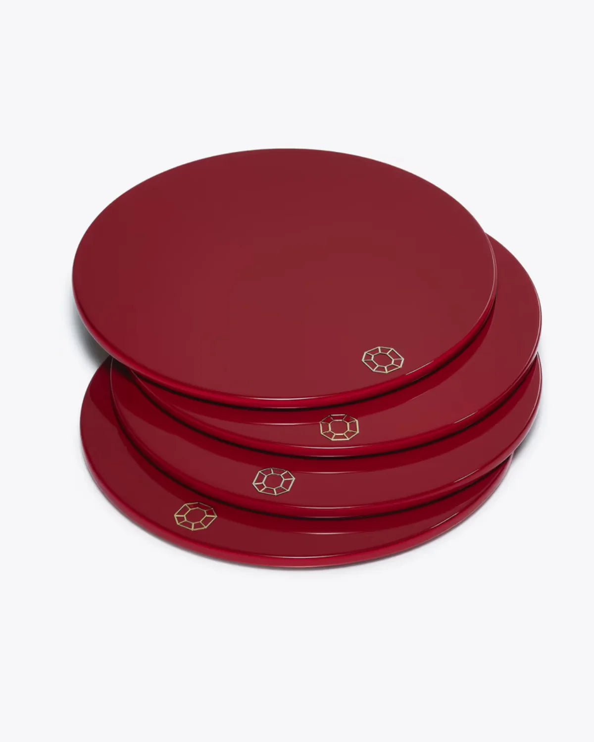 Octogone Red Coaster, Set of 4