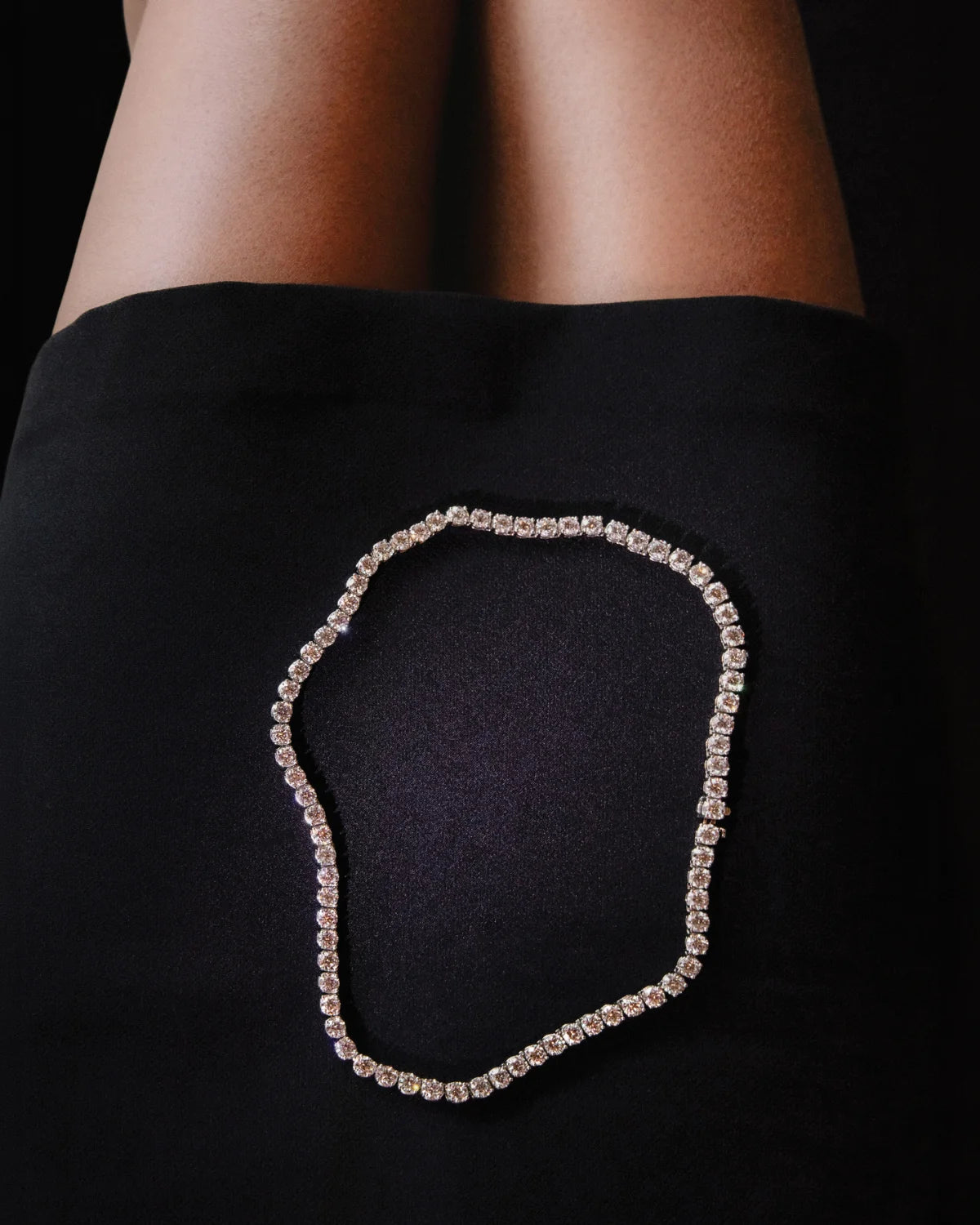 Colorless Diamond Tennis Necklace, 17"