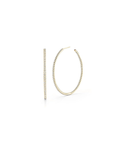 Inside Outside Open the Perfect Diamond Hoop Earrings XX-Large