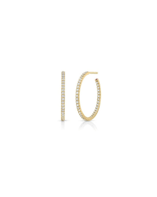 Perfect Diamond Hoop Pavé Diamond Huggy Earrings