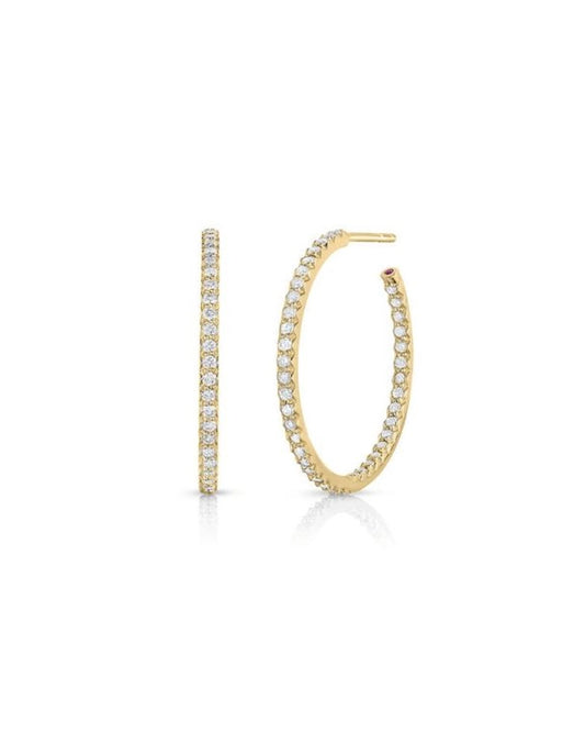 Perfect Diamond Hoop Pavé Diamond Huggy Earrings