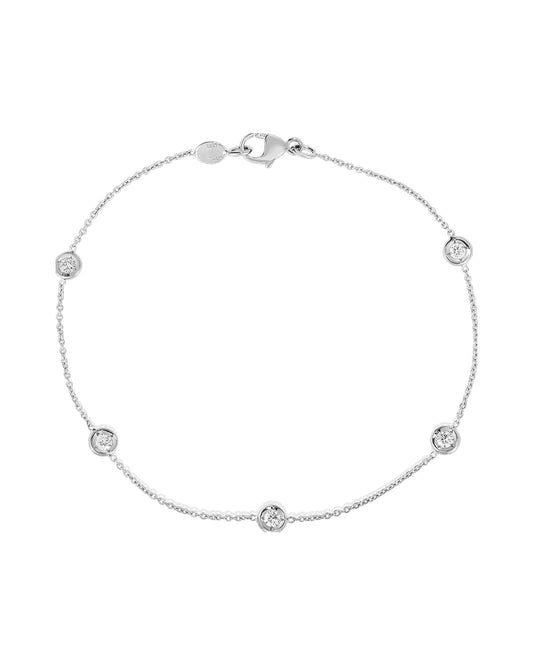 18K Gold Diamonds By The Inch 5 Station Necklace