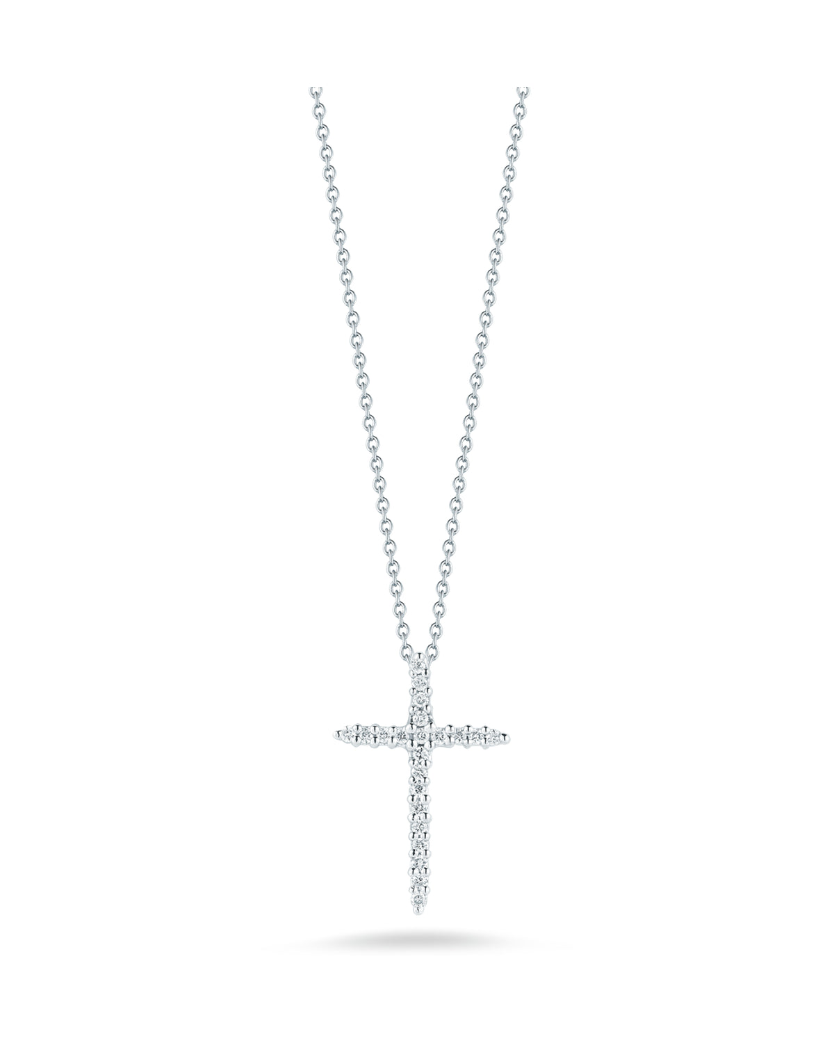Tiny Treasures Diamond Sliver Cross Necklace 18KW