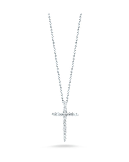Tiny Treasures Diamond Sliver Cross Necklace 18KW
