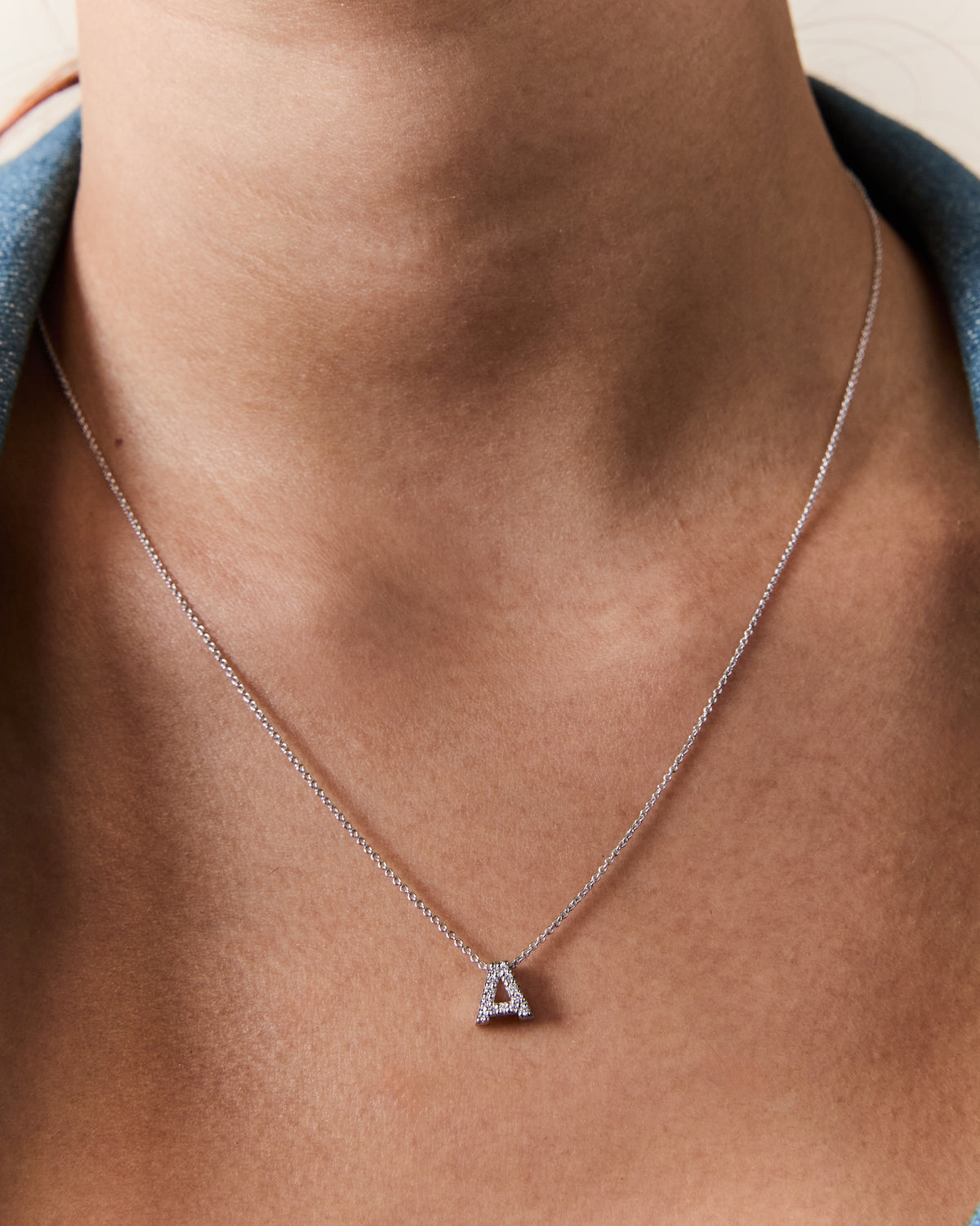 Tiny Treasures Diamond "A" Love Letter Necklace