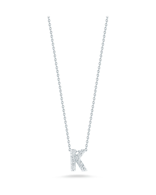 Tiny Treasures Diamond "K" Love Letter Necklace