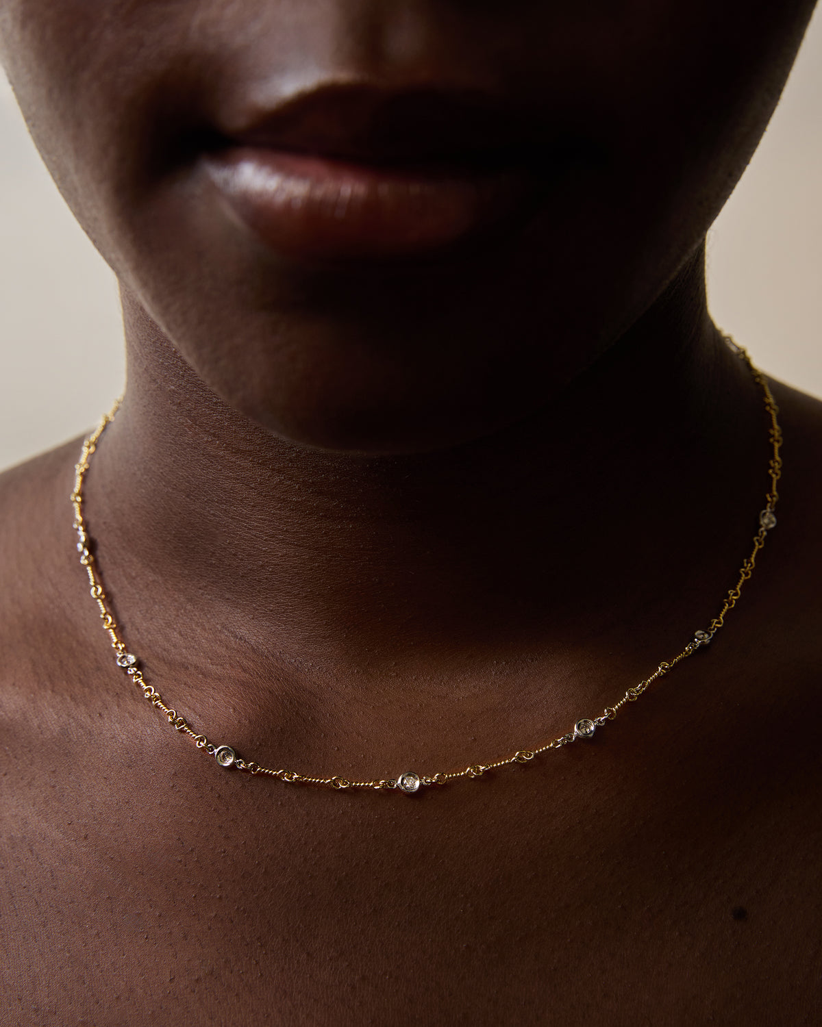 Diamond By the Inch 7 Station Dogbone Necklace