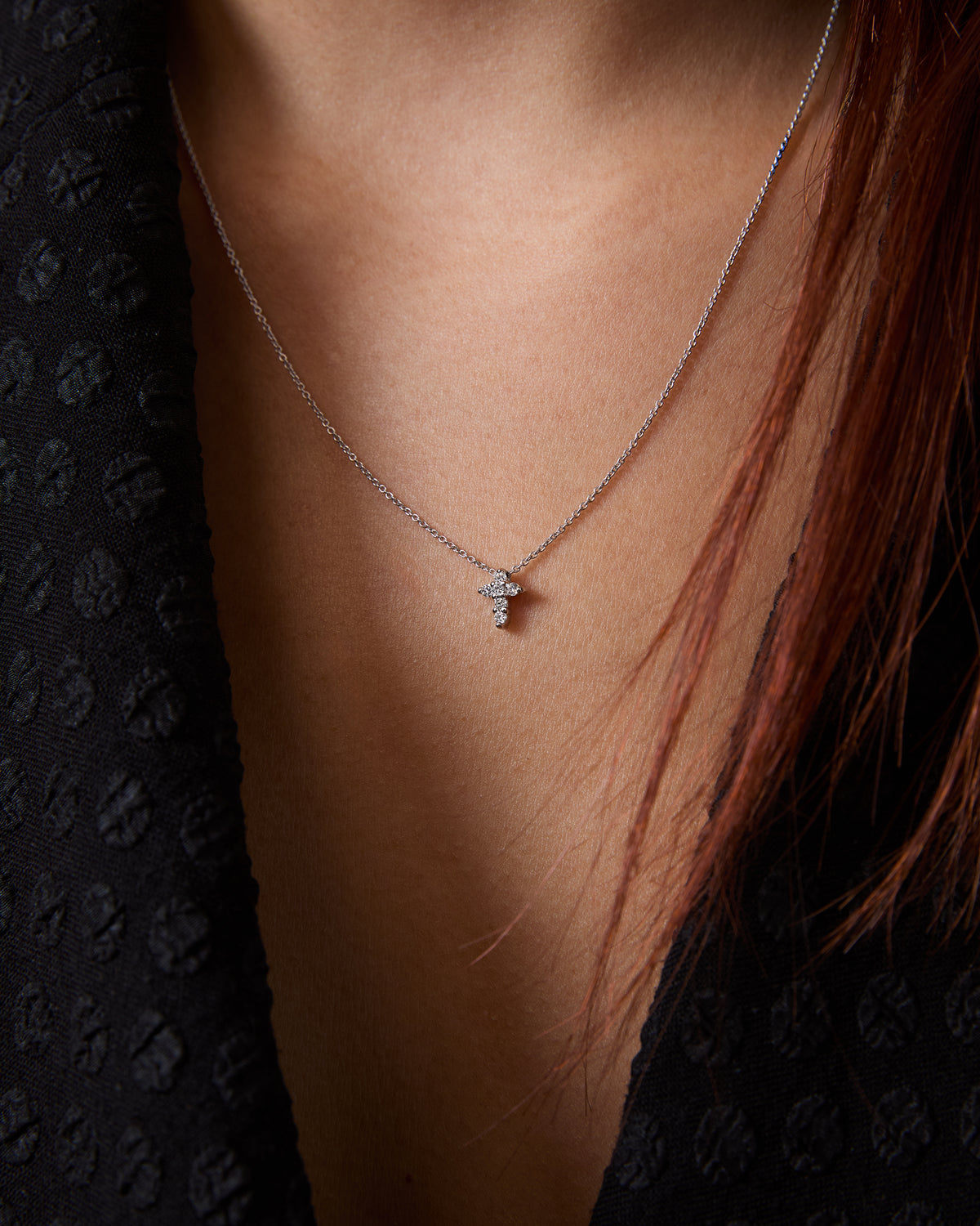 Tiny Treasures Diamond Baby Cross Necklace