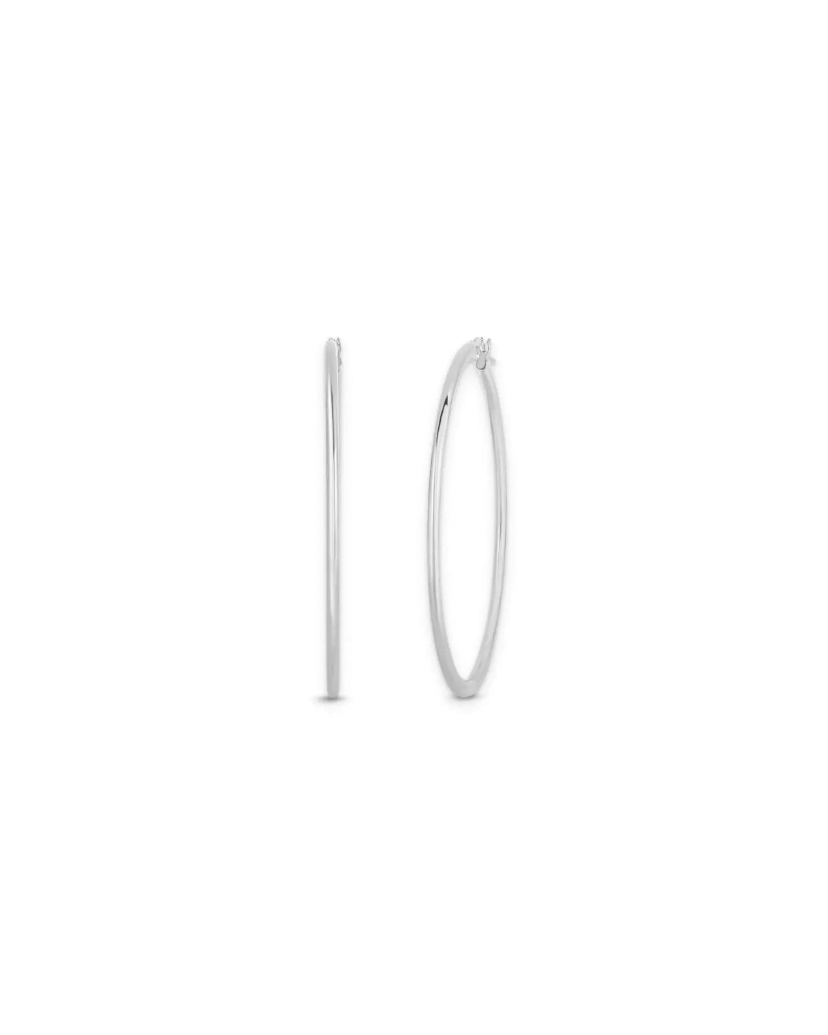 Designer White Gold the Perfect Hoop Large Earrings