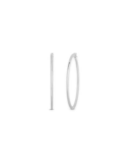 Designer White Gold the Perfect Hoop Large Earrings