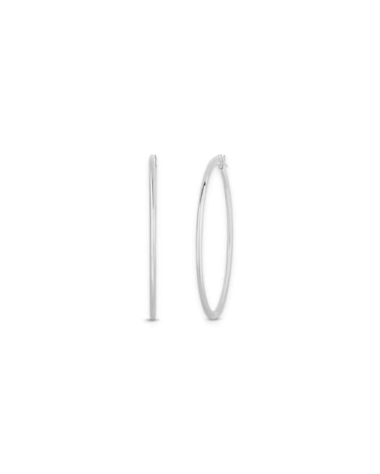 Designer White Gold the Perfect Hoop Large Earrings
