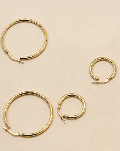 The Perfect Hoop Classic Gold Earrings - Large