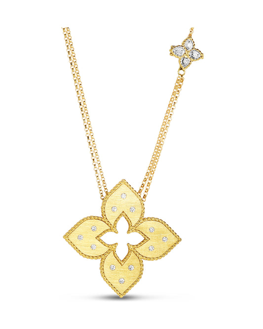 Venetian Princess Medium Diamond Flower Long Necklace