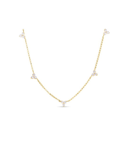 Diamond By the Inch 5 Station Flower Necklace