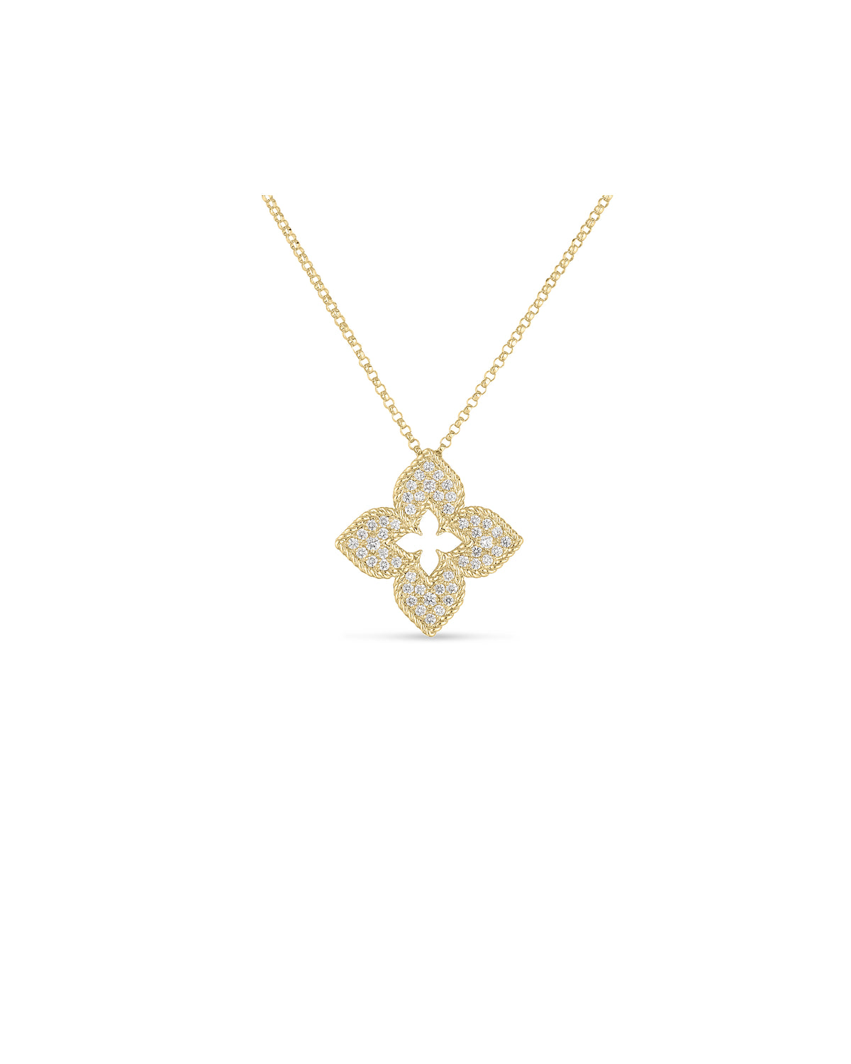 Venetian Princess Pavé Diamond Medium Flower Necklace