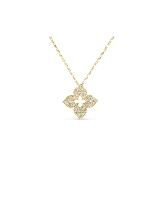 Venetian Princess Pavé Diamond Medium Flower Necklace
