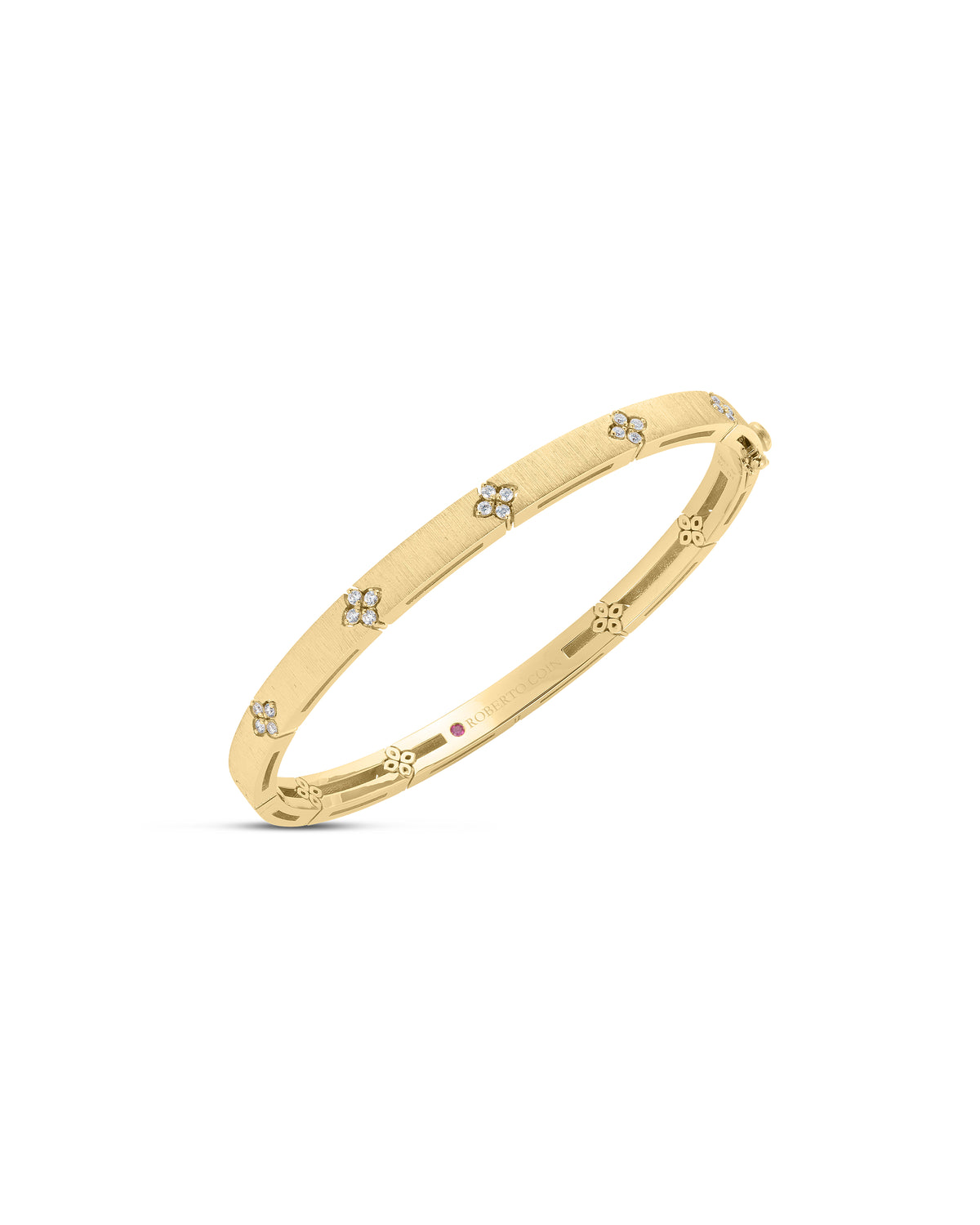Love in Verona Narrow Width Diamond Accent and Satin Finish Bangle 48mm x 58mm