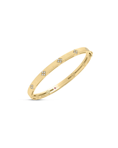 Love in Verona Narrow Width Diamond Accent and Satin Finish Bangle 48mm x 58mm