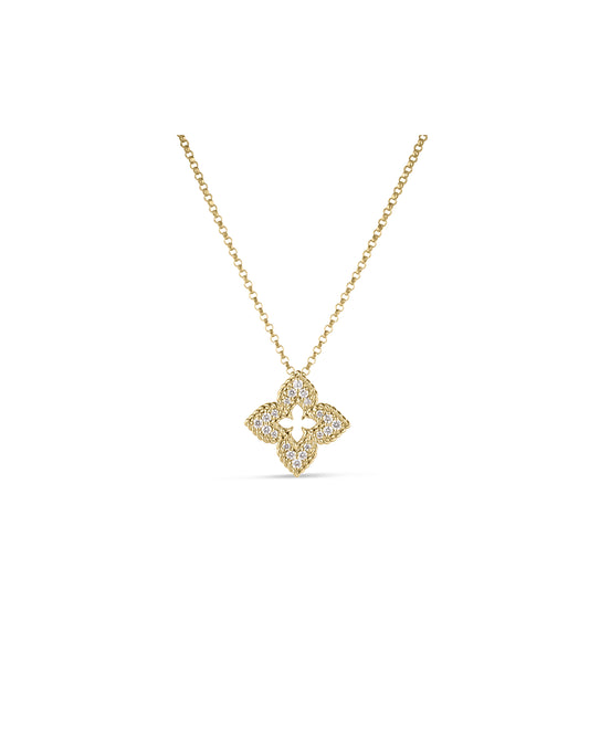 Venetian Princess Pavé Diamond Small Flower Necklace