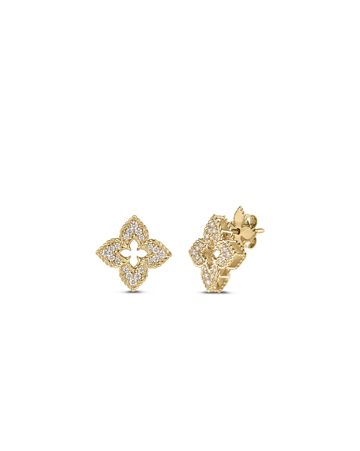 Venetian Princess Pavé Diamond Small Flower Stud Earrings