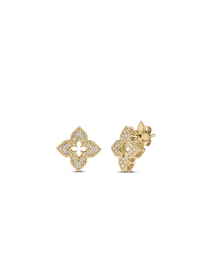 Venetian Princess Pavé Diamond Small Flower Stud Earrings
