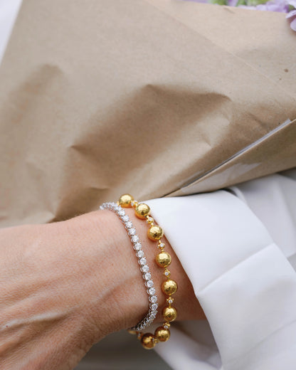 Spell 24K Gold Diamond Single-Strand Bracelet, 8mm Balls
