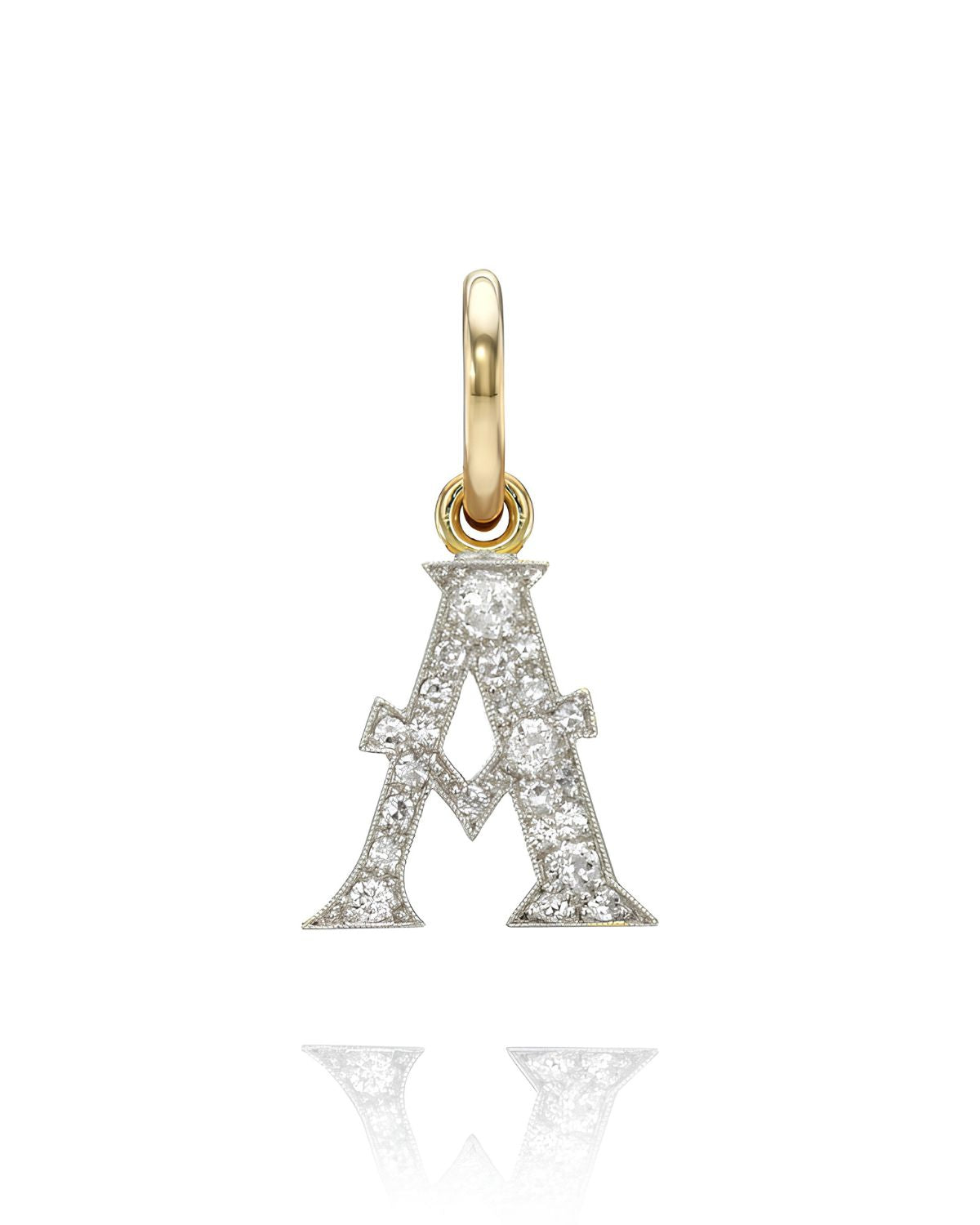 Small Cobblestone Letter Charm - Two Tone A