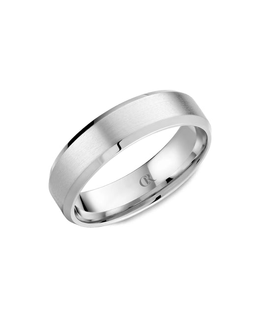 6mm Beveled Edge Band, Satin And Highpolish Finsih