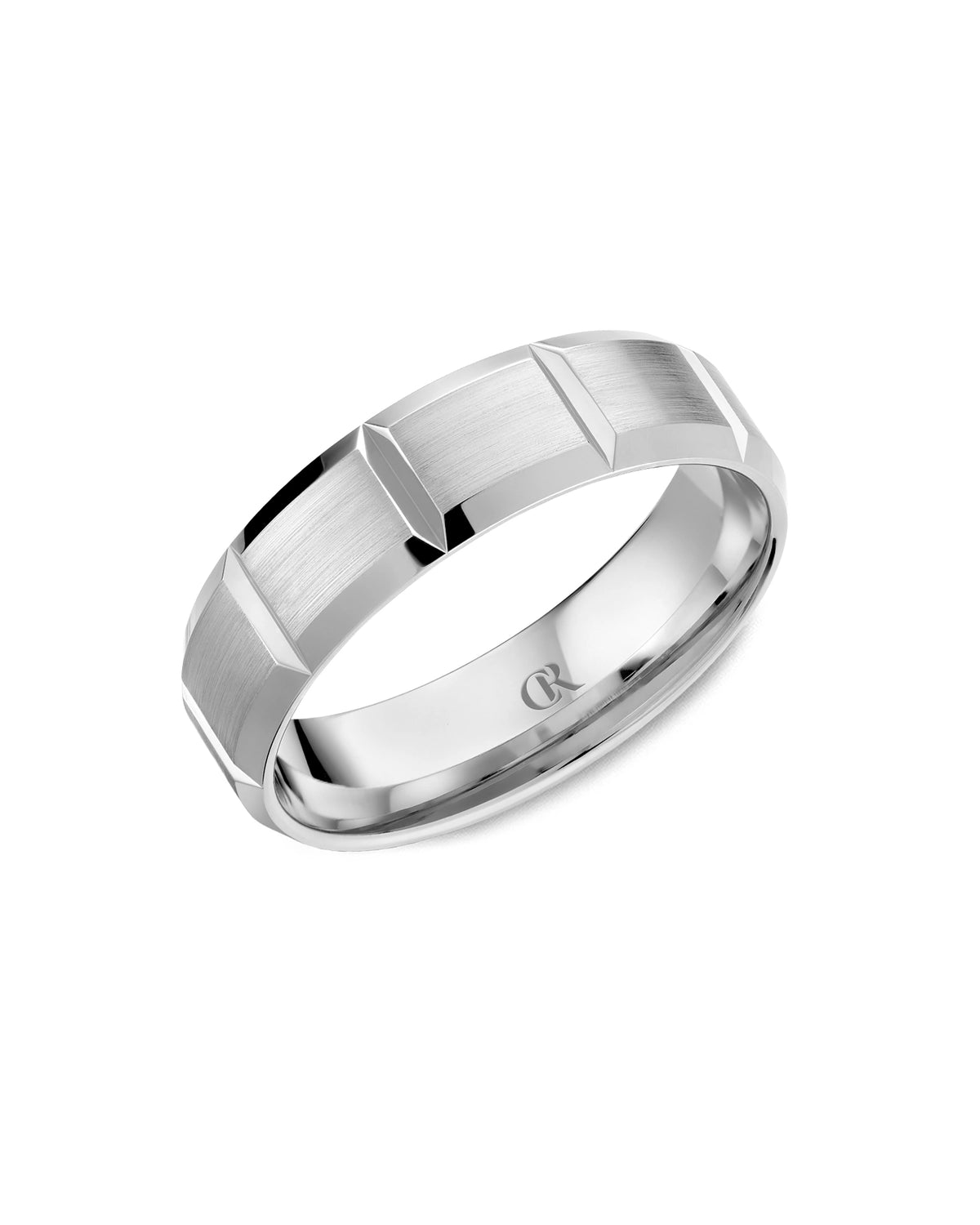 6mm Carved Band, Satin And Highpolish Finish