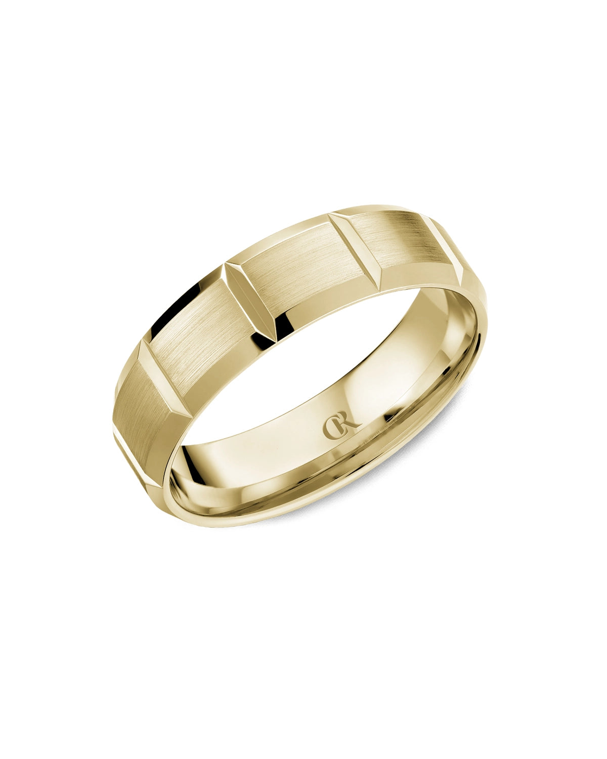 6mm Carved Band, Satin And Highpolish Finish