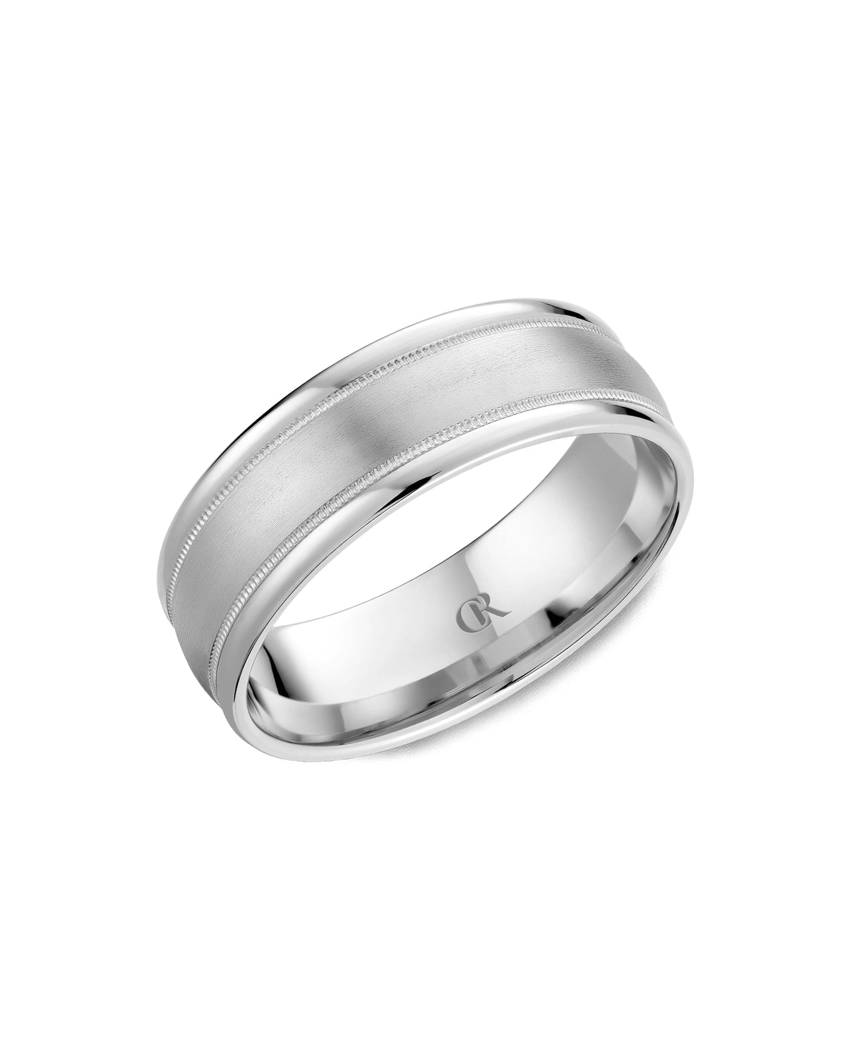 7mm Milgrain Band, Satin And Highpolish Finish