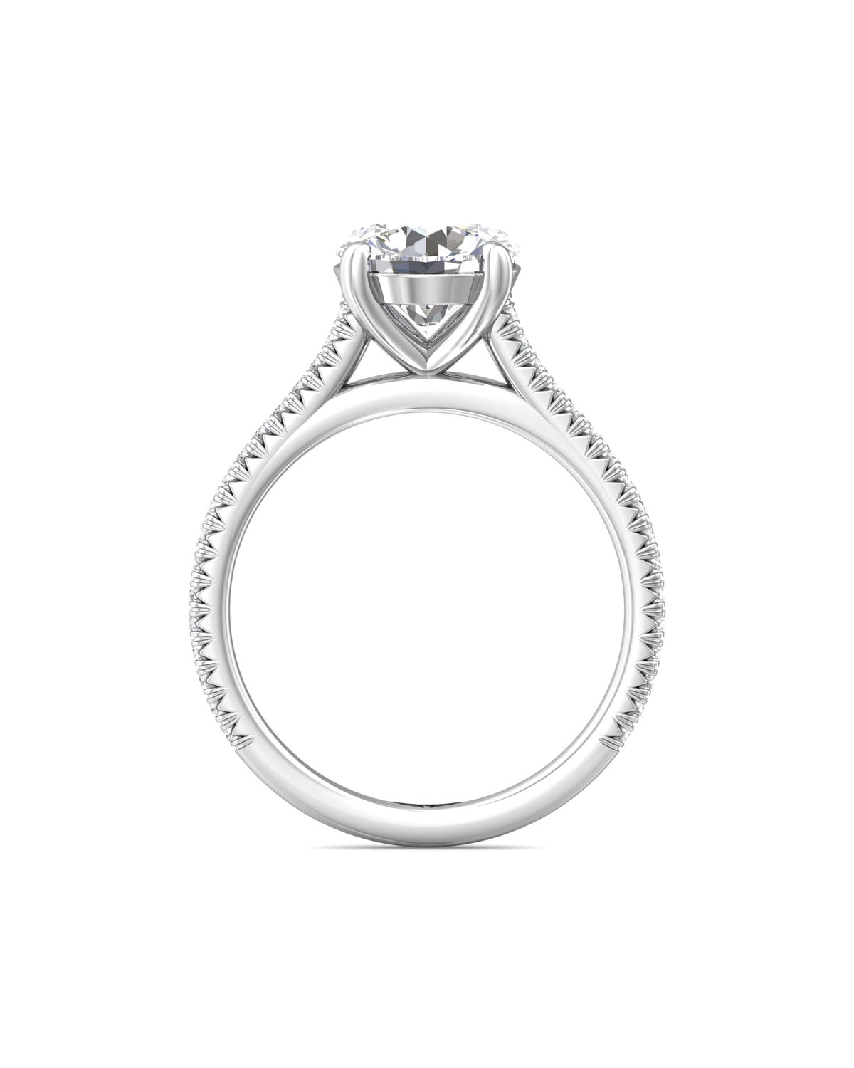 Diamond Band Solitaire 2ct Center