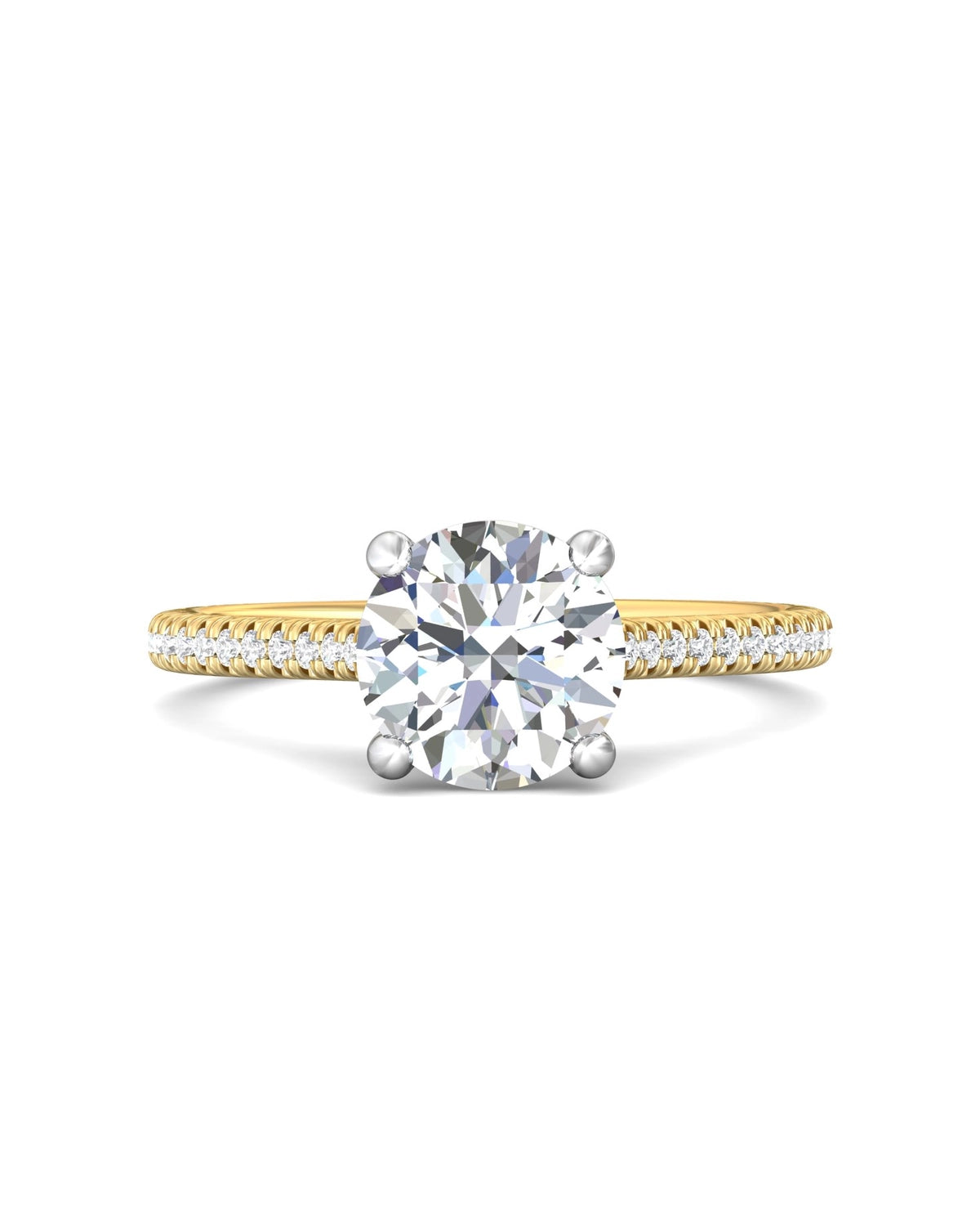 Diamond Band Solitaire 2ct Center