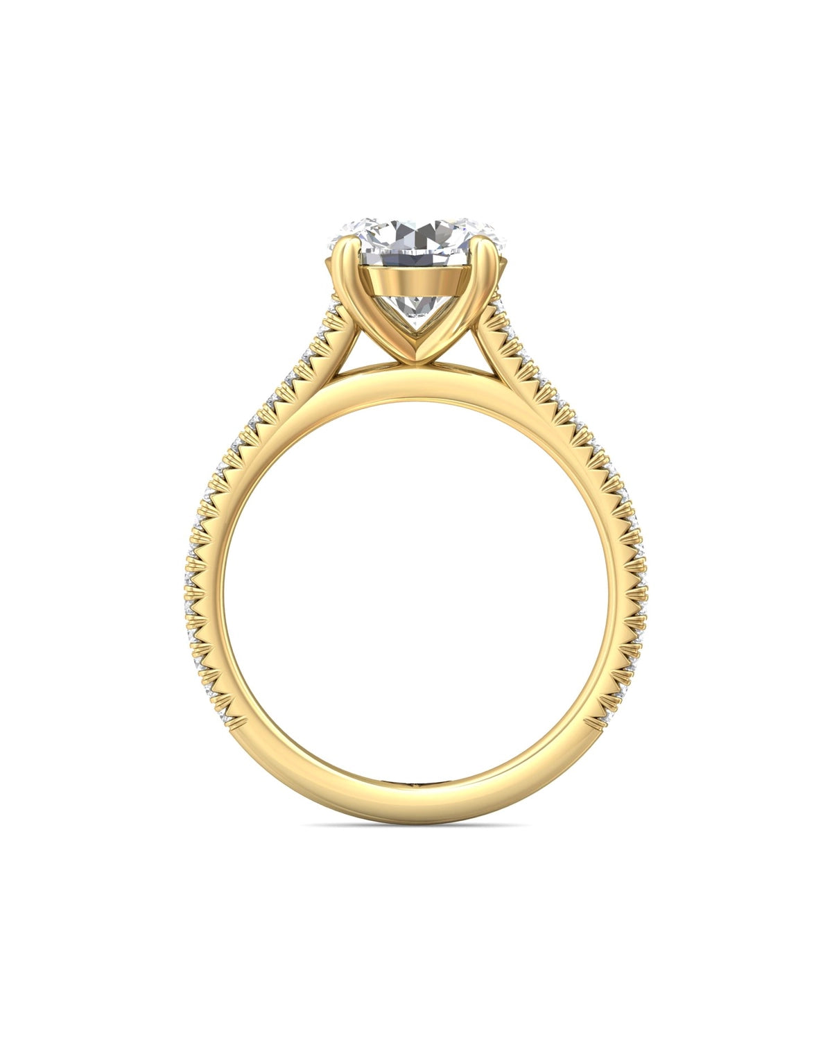 Diamond Band Solitaire 2ct Center