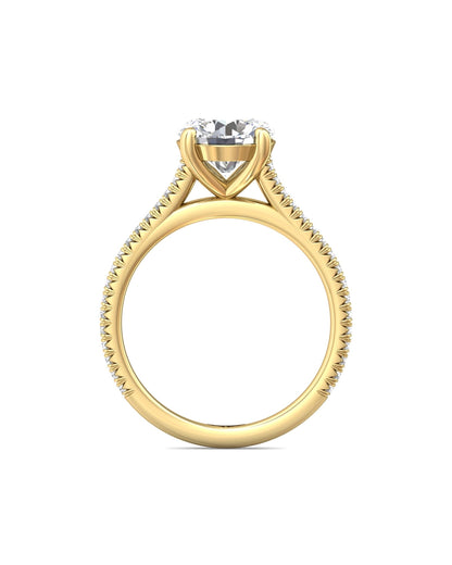 Diamond Band Solitaire 2ct Center