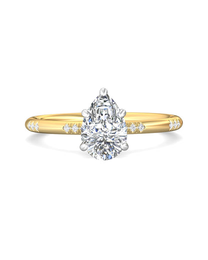 Diamond Band Solitaire 1ct Center & Hidden Halo