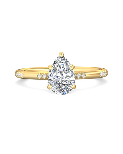 Diamond Band Solitaire 1ct Center & Hidden Halo